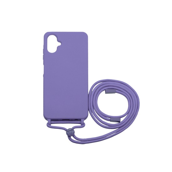 Silicone Case with String for Samsung Galaxy A06 Purple